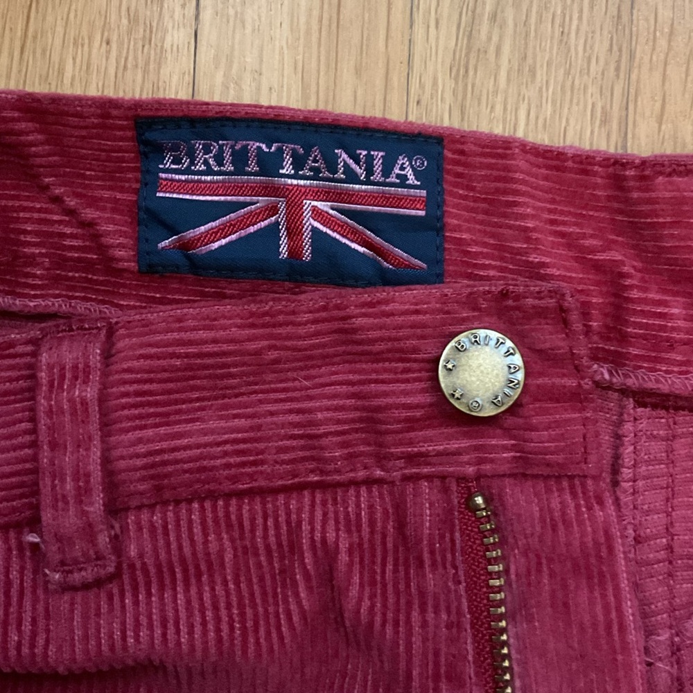 Vintage Britannia High Waisted Straight Leg Corduroy Red Pants
